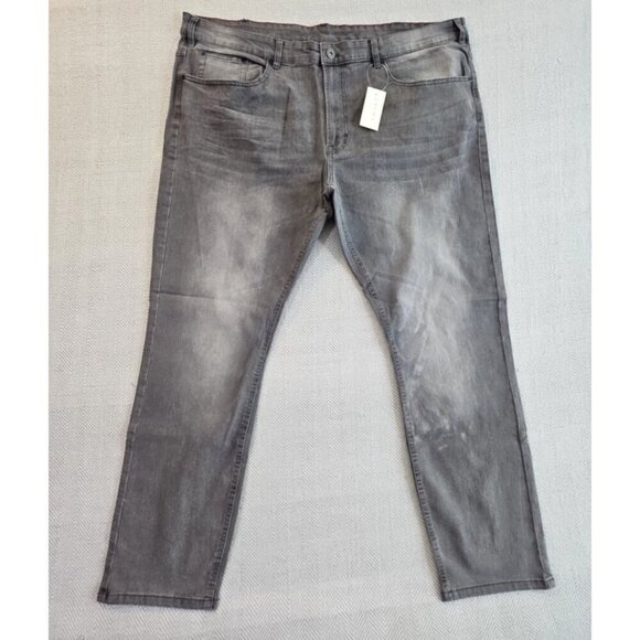Jachs New York Jeans Men's 44x32 Gray Mid Rise Soft Stretch Slim Straight NWT - Picture 1 of 16